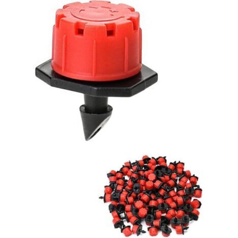 ® Set Mit 100 Bewässerungstropfern, 1/4 Zoll Tropfbewässerungssystem, Tropfbewässerungstropfer, Für Landwirtschaft, Rasen, Rot