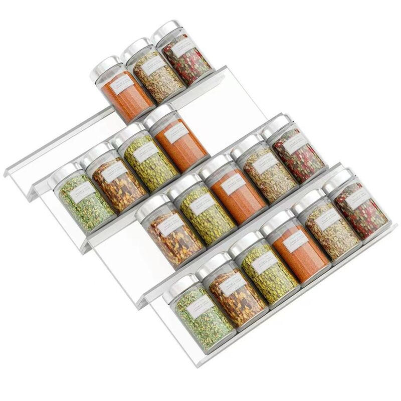 Set Mit 4 Acryl-gewürzregalen Mit Schublade, Transparent