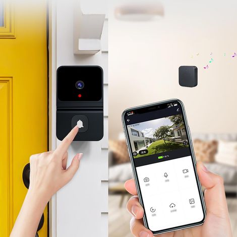 Kabellose Video-türklingel, Intelligente Video-gegensprechanlage, Hd-nachtsicht, Wlan-aufladung, Bidirektionale Kommunikation, 2,4-ghz-wlan, App-steuerung