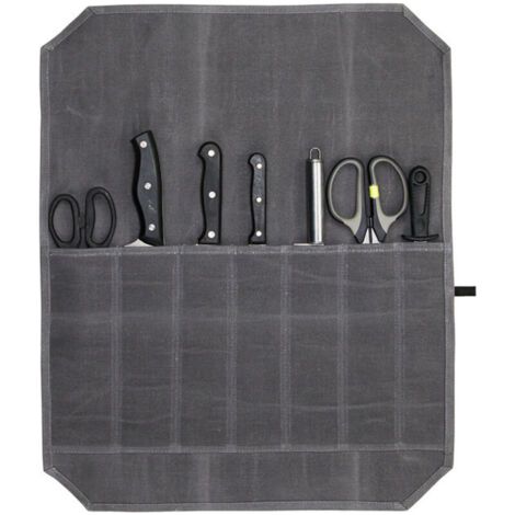 Sac À Couteaux En Toile Cirée Sacoche Couteaux De Cuisine Mit 7 Fentes Sac À Roulettes Etui Couteau Portable Malette Couteaux Für Les Loisirs Et Le Camping