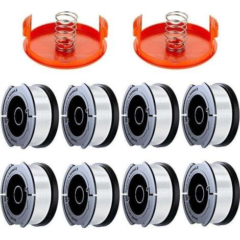 12er-pack Bobine Fil Coupe Bordüren Black Et Decker Coupe Bordüren, 0,2 Cm Bobine De Fil Debroussailleuse (8 Fil Coupe Bordüren, 2 Couvercle, 2 Ressort)
