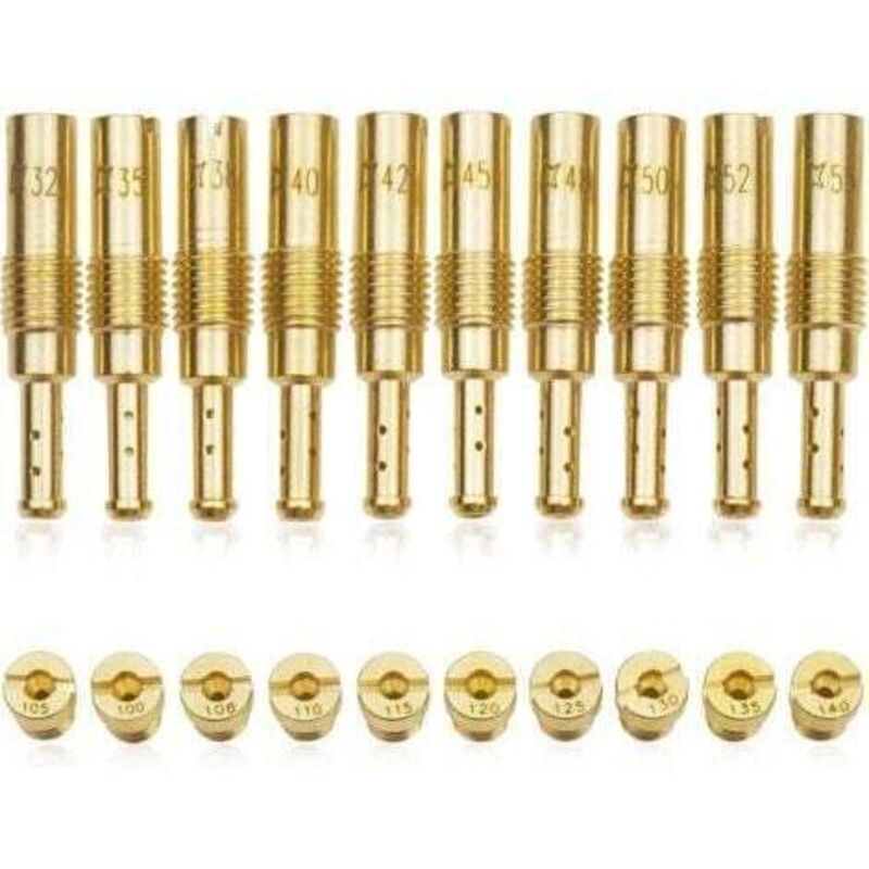 20-teiliges Vergaser-hauptvergaser-kit Für Pwk Keihin Oko Cvk Pwm, Bestehend Aus 10 Vergaser-hauptvergasermotoren Und 10 Hauptvergasermotoren Mit Einer Hauptöffnung Von 100-140