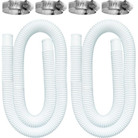 Tuyau Pour Piscine Hors-sol (lot De 2) – Tuyau Pour Pompe De Filtration, Kompatibel Mit Den Pompes De Filtration Intex 607/637, Inkl. 4 Colliers De Serrage Métalliques.