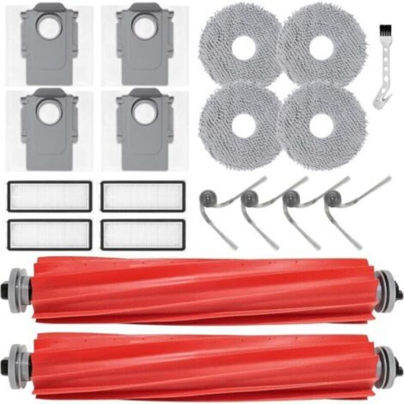 Als Ersatzstück Für Roborock Qv 35a / Qv 35s / Qr 798 / Qr 598 Saugroboter-zubehör, 2 Hauptbürsten, 4 Chiffon, 4 Beutelbeutel, 4 Filter, 4 Seitenbürsten