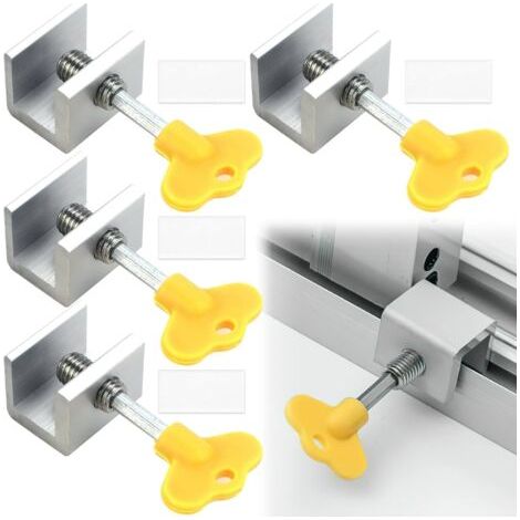 Schiebefensterschloss, 4 Stück Schlösser Für Schiebefenster, Schiebetürblock, Verstellbares Fensterschloss (4 Stück)