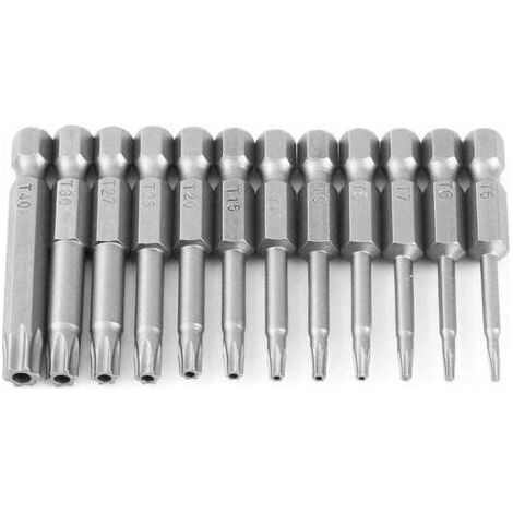 12 Stück 1/4 Zoll Sechskantschaft T5-t40 Torx-schraubendreher-set, Manipulationssicher, 6-punkt-stern-schraubendreher-werkzeuge