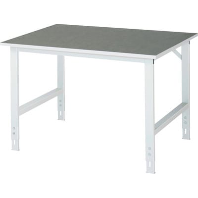 Arbeitstisch Tom BxTxH 1250x1000x760-1080mm, Linoleum Arbeitsplatte - RAU