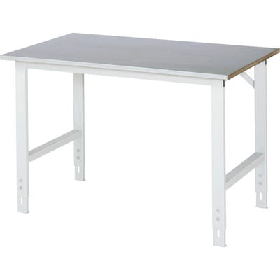 Arbeitstisch Tom BxTxH 1250x800x760-1080mm, Stahlblech Arbeitsplatte - RAU