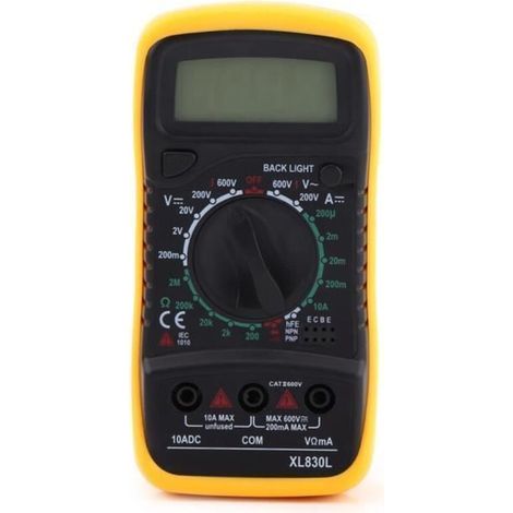 Gelbes Digitalmultimeter Xl830l Voltmeter Amperemeter Ohmmeter Tester Abi