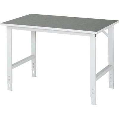 Arbeitstisch Tom BxTxH 1250x800x760-1080mm, Linoleum Arbeitsplatte - RAU
