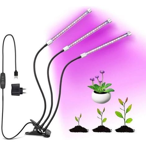 Wolka Lampe De Plante, Lampe De Croissance Lampe Horticole À Trois Têtes Parfait Für Pflanzen, Blumen Usw.