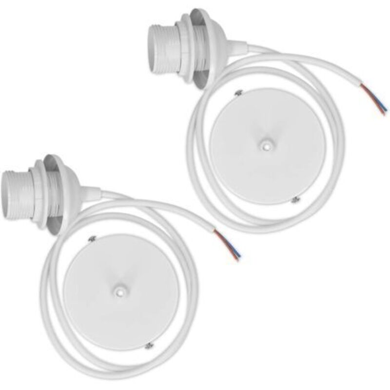 2x Elektrokabel Für Lampe - Kabel Mit E27-fassung Und Befestigungsring - Aufhängung Für Deckenleuchte