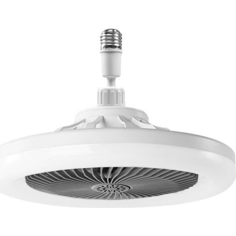 Leiser Deckenventilator Mit Led-leuchte E27 – 3 Vitessen – Variable Intensität – Minuterie – Installation Ohne Werkzeug – Grau – 3 Vitessen