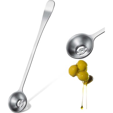Edelstahllöffel Für Gläser, Oliven Und Gurken, Langer Griff Mit Abfluss Für Topf