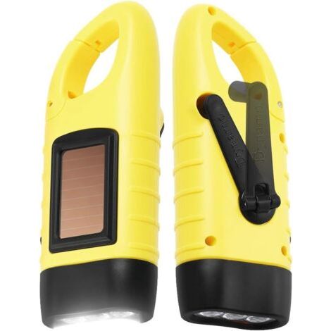 Solar-taschenlampe (2 Einheiten), Wiederaufladbare Led Mit Kurbel, Notfalllampe Für Den Außenbereich