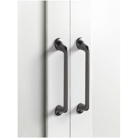 Set Mit 2 Möbelgriffen, Schrankgriff, Schubladengriff, Küchenschrankgriff, Grau, 96 Mm Achsabstand, Zinklegierung