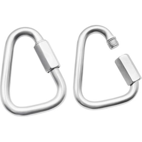 2er-pack Robuster M8-schnellverschlusskarabiner Aus Edelstahl Mit Dreiecksverbindern Und Schraubhaken