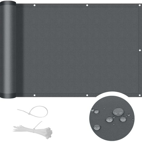 Balkonschirm 90 X 500 Cm Aus Pes, Außenschutz Für Terrasse, Wasser- Und Uv-beständig, Grau