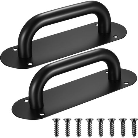 Zwei Schwarze Porte-coulissantes-poignées, Pousser-porte-poignées Aus Rostfreiem Edelstahl (200 X 65 Mm/oval).