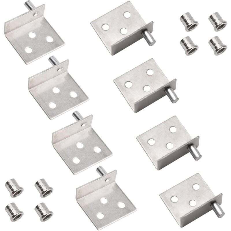 Lot Von 4 Pivot-armaturen In Holzoptik Für Schranktür Aus Holz Mit Goupille Für Schranktür Aus Holz Mit Pivot-libre (silber)