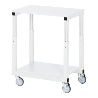 Tischwagen Serie e, B700 x T500 x H650-1000mm, Melamin-Platte 22mm - RAU