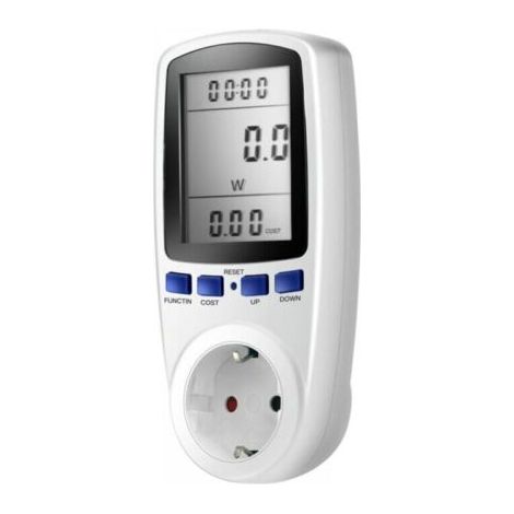 Preis Mit Energierechner, Lcd-bildschirm, 16 A, 230 V, 50 Hz, Elektrischer Betrieb, Stromstärke, Spannung, Maximale Leistung 3680 W, Weiß