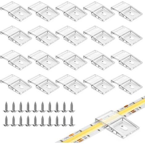 Transparente Lichtstreifen-befestigungsclips, Selbstklebend Mit Schrauben, 50 Befestigungsclips Und Schrauben, Für 10 Mm Breite Led-lichtstreifen, Ip30/65, 2–4-polig
