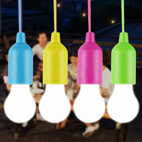 Packung Mit 4 Led-ampullen Mit Schnur, Ideal Für Den Campingplatz, Den Rand Und Die Innendekoration.