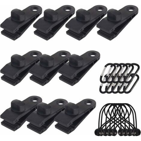 10 Planen-clips, Outdoor-planenhalter Mit Riemen, Spannseil Und D-förmigem Karabiner Für Planen, Markisen, Camping, Wohnwagen, Autoabdeckungen