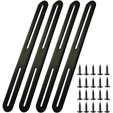 4 Stück Fixierungspattes, 210 X 24 Mm, Schwarzes Fixierungspatte Aus Rostfreiem Edelstahl, Montagepattes Zur Reparatur Von Verbindungsfixierungsmöbeln