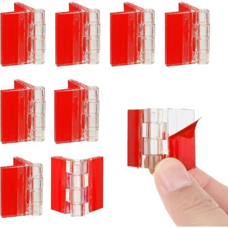 Transparente Selbstklebende Scharniere, Klare Farbe, 30 × 35 Mm, Packung Mit 8 Acrylscharnieren, Nagelfreier Kleber