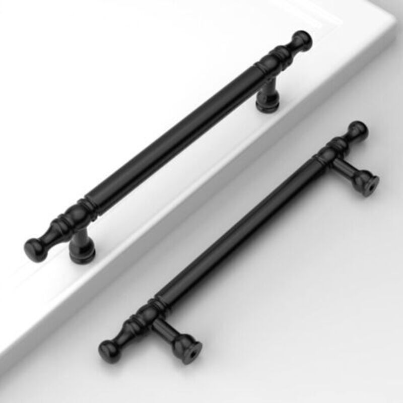 Lot Von 10 Möbelgriffen Für Moderne Möbel, 128 Mm Für Kommoden, Küchenschränke, Türgriffe Mit Schwarz