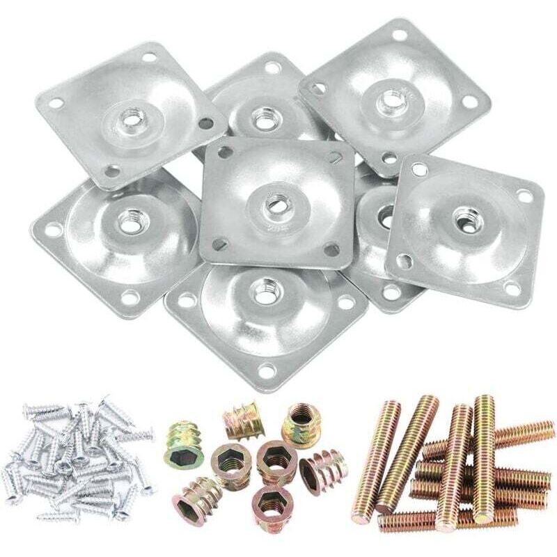 Lot Von 8 Silbernen Montageplatten Für Möbelstücke, 8 Montageplatten Für Möbelstücke Mit 40 5/16"-aufhängungskugeln Für Möbel, Häppchen, Belagerungen