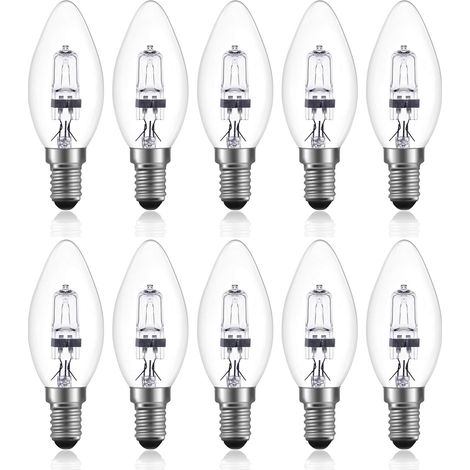 Halogen-bougie-ampulle C35, E14, 42 W, Transparentes Glas, Warmes Licht, 10 Stück Für Glanz Und Wandapplikationen
