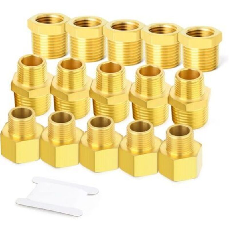 15-teiliger Draht-schlauchhalter, Sechskant-douille, Reduktionsadapter, Sechskant-reduzierer 3/8 Zoll Bsp X 1/4 Zoll Bsp