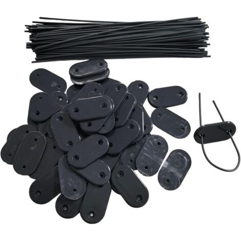 100er-pack Wetterfeste Kabelbinder, Inklusive Clips Und Montageplatten