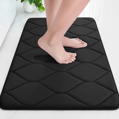 Tapis De Bain En Mousse À Mémoire De Forme, Absorbierbar Und Waschbar In Der Maschine, Abmessungen 24 Pi X 16 Pi, Schwarz.