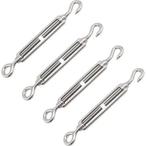Kabelspanner, M4-spannschloss, Edelstahl-kabelspanner, 4 Stück Stahlkabelspanner, Kabelspanner, Kabelspanner, Edelstahlspanner, Stahlspanner, Schraubenspanner, Edelstahlschlinge, Kabel Mit Spanner, Te