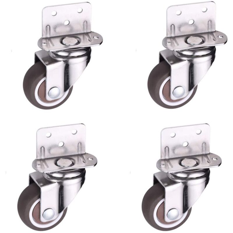 Set Mit 4 Kleinen 25 Mm L-förmigen Lenkrollen Für Kinderbett, Kleiderschrank, Möbel, Tisch. Tragfähigkeit: 11 Kg Pro Rad.