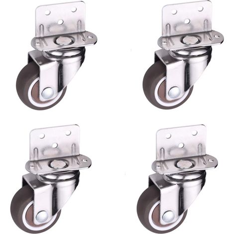 Set Mit 4 Kleinen 25-mm-l-förmigen Lenkrollen Für Kinderbetten, Schränke, Möbel Und Tische. Maximale Belastung: 11 Kg Pro Rolle.