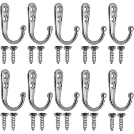10 Stück Kleiderhaken Wandmontage Vintage Retro Kleiderhaken Metall Kleiderhaken Mit Schrauben Silber