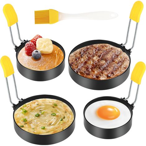 Lot Von 4 Kreisen Aus Rostfreiem Edelstahl Mit Antihaftbeschichtung, Mit Silikon-anti-bruch-beschichtung Und -beschichtung.