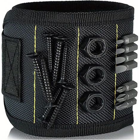 Magnetarmband, Schwarz, 3310 Cm, 1 Stück, Selbstklebende Rückseite, Klettverschluss, Hardware-werkzeuge, Schraubendreher, Schraubendreher, Magnetarmband.