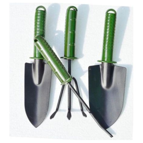 Ensemble Aus 4 Gartenutensilien Aus Aluminium Für Arbeiten Auf Balkonen Und Terrassen