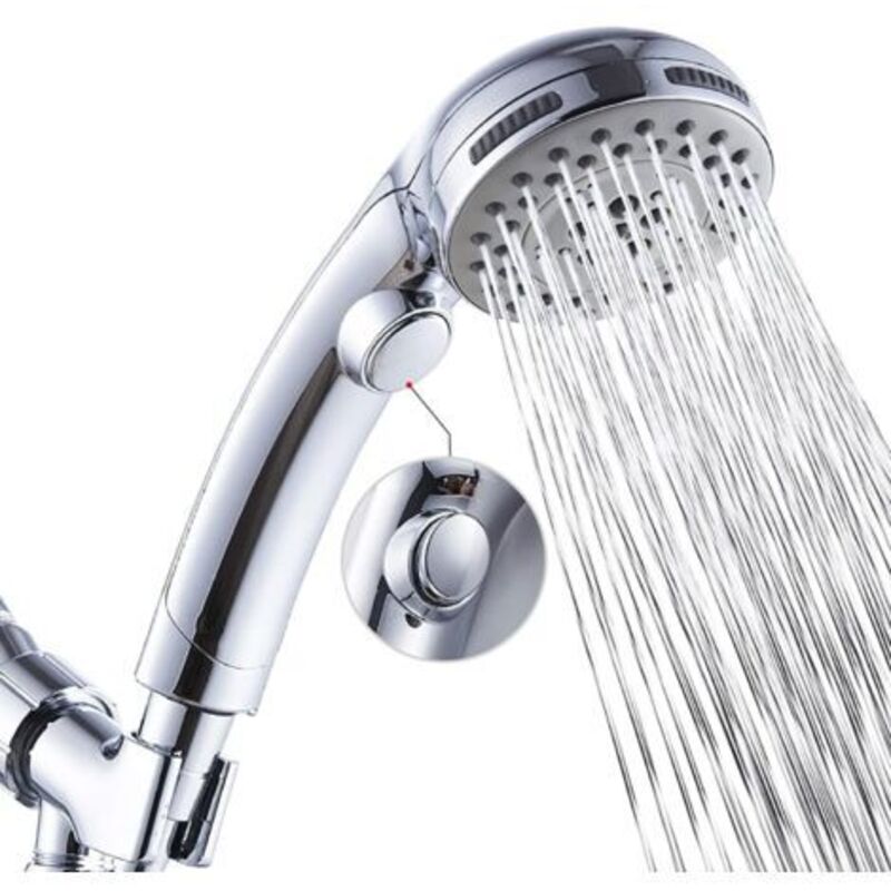 Hochpräziser Duschkopf Mit 6 Einstellungen, Mit Unterbrecher/abschaltung Und Jet-spa-modus – Hauptduschkopf Mit Dusche – Flexibler Duschkopf – Chrom