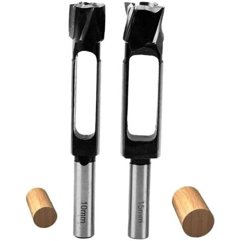 2-polige Und Tiefe Dübel-werkzeugschleifer-sets, Holzdübelwerkzeuge Mit 1/2-zoll-rundgriff Für Die Nietenherstellung Für Holzbearbeitungsmöbel (10 Mm + 15 Mm)