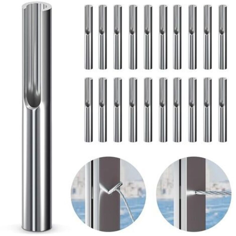 Lot Von 20 Unsichtbaren, Verstellbaren Kabeln Aus Rostfreiem Edelstahl 316, 3,2 Mm (1/8 Po), Für Winkel- Und Wandmontageteile Aus Metall