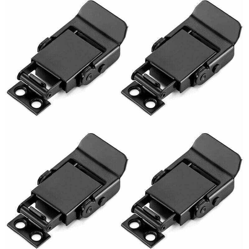 4pcs Bascule Bascule En Acier Inoxydable, Fermeture À Levier Fermoir À Ressort Pour Caisse Boîtes Coffret, Noir,