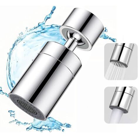 Wasserhahnbelüfter Mit 2 Modi, 360° Schwenkbarer Sprühkopf, Wassersparende Filtersprühdüse Mit Regler Für Küche, Badezimmer, Silber