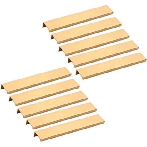 Lot Von 10 Unsichtbaren Poignées Für Möbel – Dorées Poignées Für Küchen- Und Tischtafeln, 160 Mm